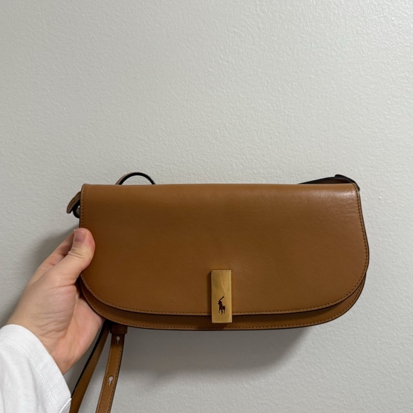 Polo Ralph Lauren Handbags - Polo Ralph Lauren Polo ID convertible leather clutch crossbody bag camel brown